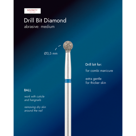 Diamond bit "ball" blue, Ø3,5 mm.