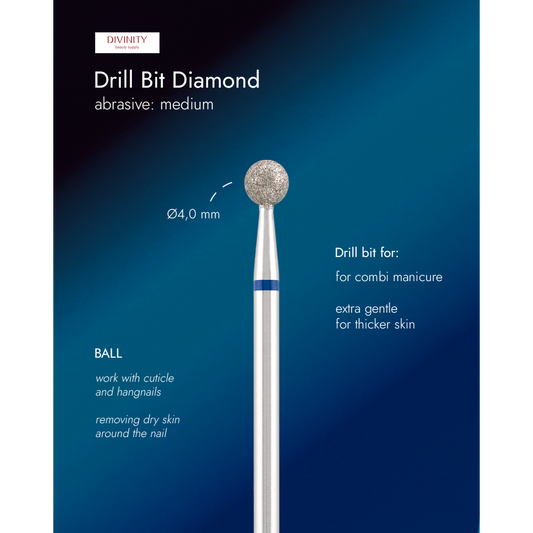Diamond bit "ball" blue, Ø4,0 mm.