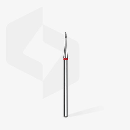 STALEKS Diamond nail drill bit flame mini red EXPERT head diameter 1 mm / working part 3 mm - Lady&Oscar