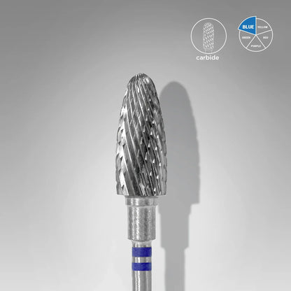STALEKS Punta Carbide Conica per utenti mancini, blu, diametro 6 mm - lunghezza punta 14 mm - Lady&Oscar
