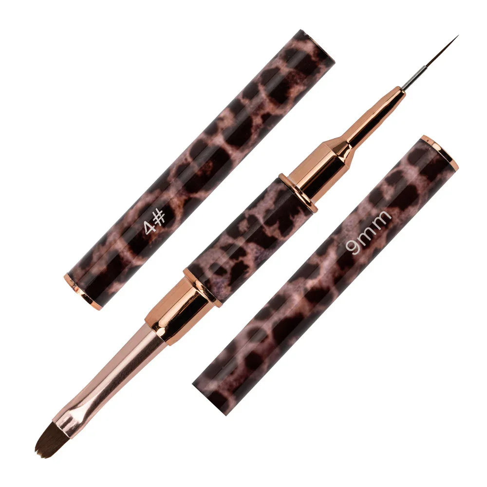 GNB Pennello per gel doppio, n 4 ovale + 9mm leopardato