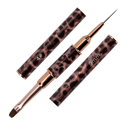 GNB Pennello per gel doppio, n 4 ovale + 9mm leopardato