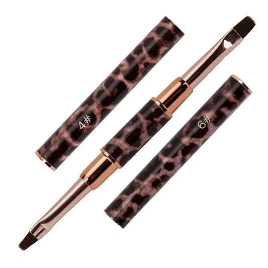 GNB Pennello per gel doppio, n 4 ovale + n 6 ovale leopardato