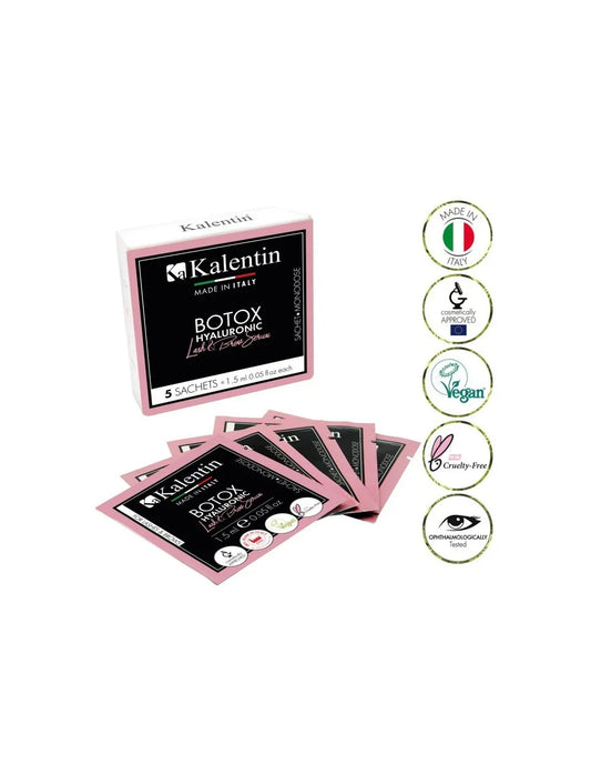 KALENTIN Bustine monodose Filler Hyaluronic - Siero vegano ciglia e sopracciglia - 1.5ml - 5 pezzi - Lady&Oscar