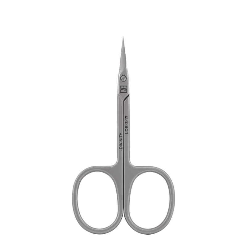 Professional left-handed scissors for cuticle, matte, L-89 mm, blades 17 mm.