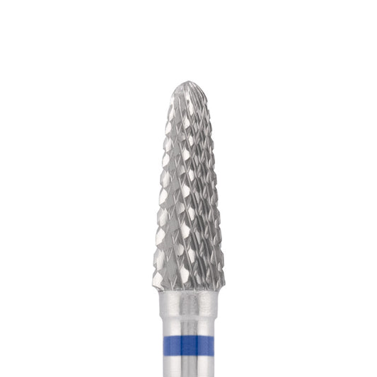 Tungsten carbide bit "cone" straight left-handed, blue, L-12,0 mm., Ø4,0 mm