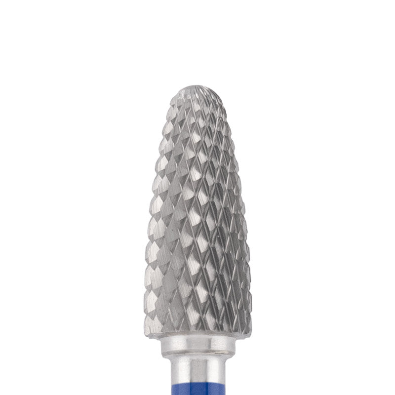 Vista alternativa di Tungsten carbide bit "corn" left-handed, blue, L-15,0 mm., Ø6,0 mm