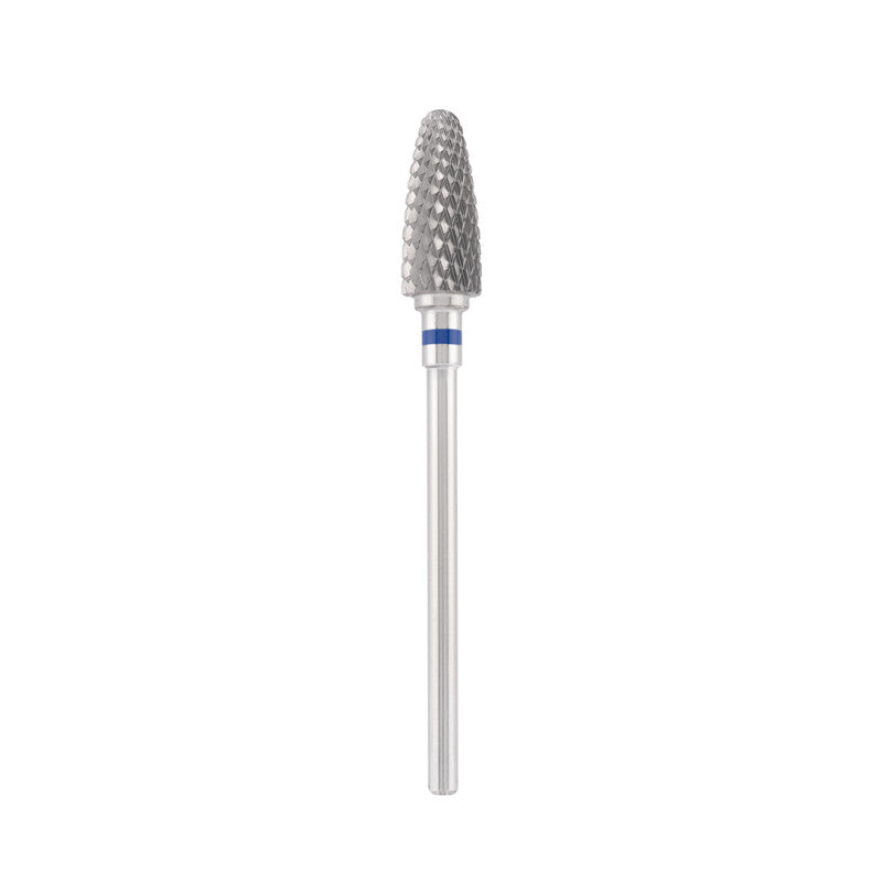 Dettaglio di Tungsten carbide bit "corn" left-handed, blue, L-15,0 mm., Ø6,0 mm