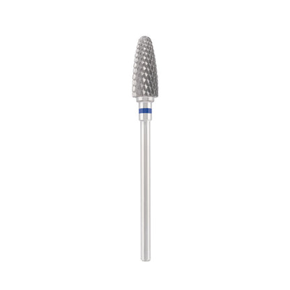 Dettaglio di Tungsten carbide bit "corn" left-handed, blue, L-15,0 mm., Ø6,0 mm