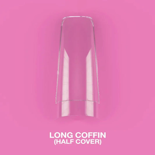 Lunamoon Gel Tips Coffin Long (Half Cover)