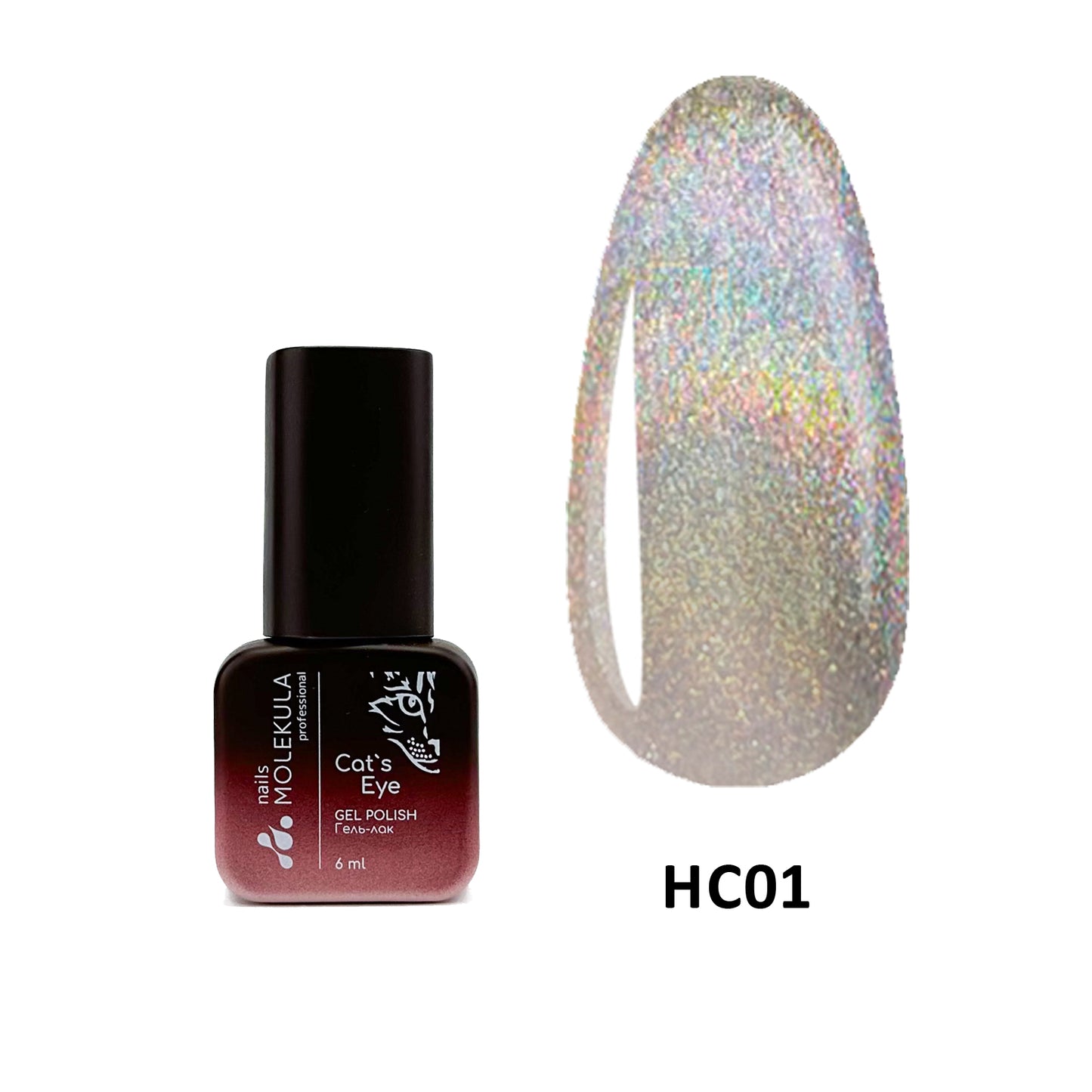 Molekula Gel polish Holographic Cat's Eye - HC01 6ml