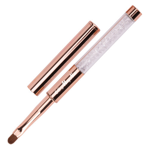 Molly Lac Golden gel brush with zircons - oval n6