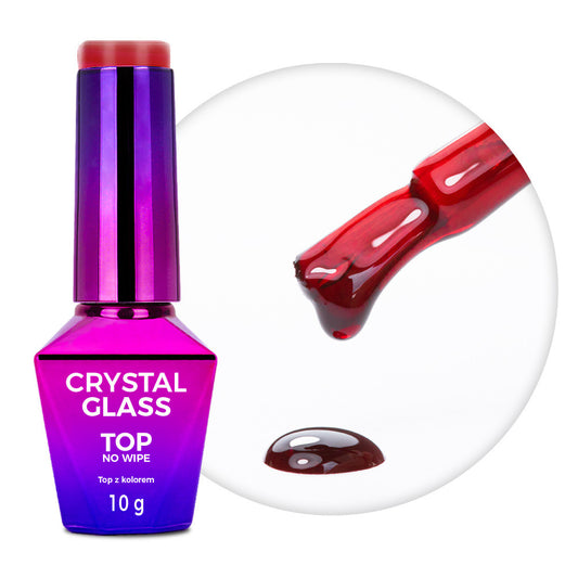 Molly Lac Top no Wipe, Crystal glass - Red 10g