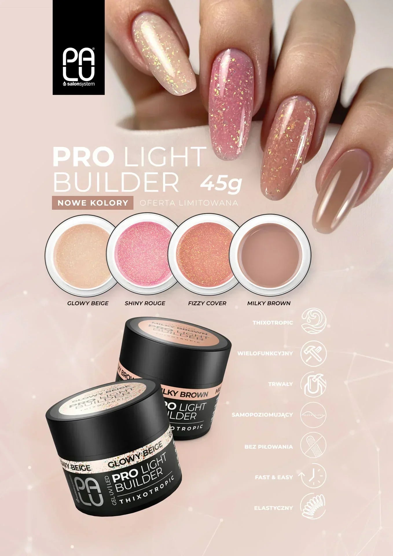 Palu - Pro Light Builder - Gel UV/LED - Milky Brown 45g - Lady&Oscar