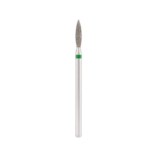 Punta Fresa Diamond bit "flame" safe green, L- 10,0 mm., Ø2,3 mm. - Lady&Oscar