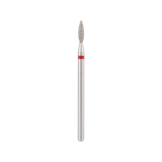 Punta Fresa Diamond bit "flame" safe red, L- 8,0 mm., Ø2,1 mm. - Lady&Oscar