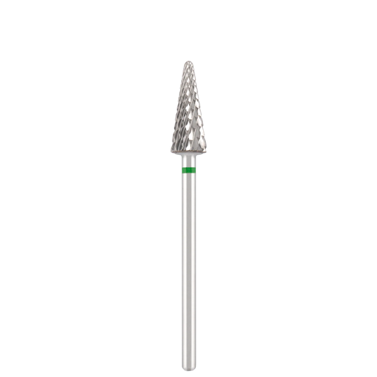 Punta Fresa Tungsten carbide bit "cone" green, L-15,0 mm., Ø6,0 mm - Lady&Oscar