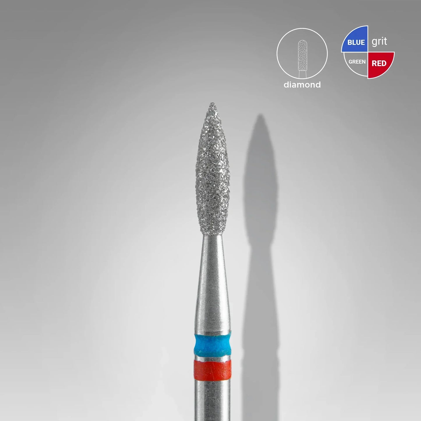 STALEKS Diamond nail drill bit match green EXPERT head diameter 2,3 mm / working part 5 mm - Lady&Oscar