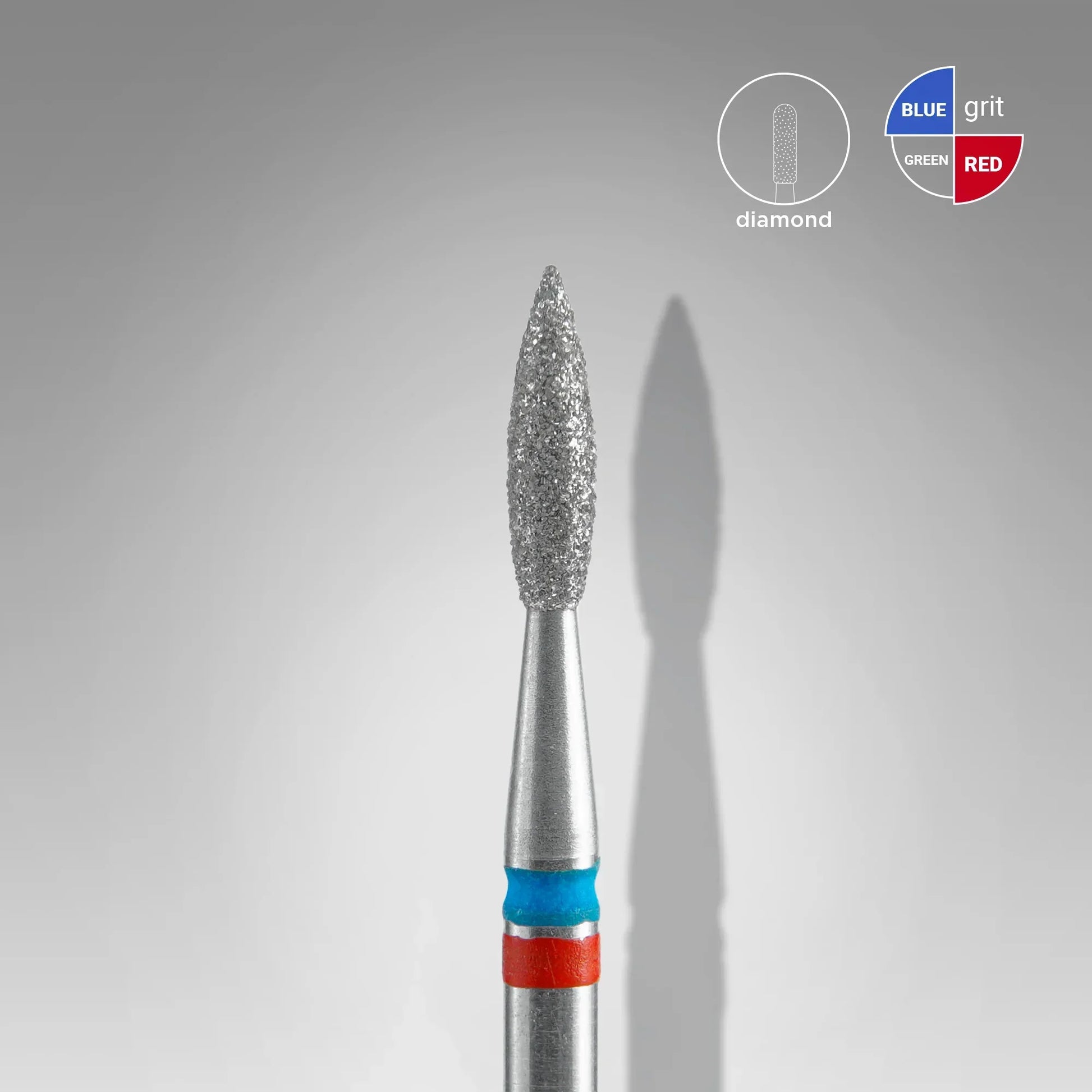 STALEKS Diamond nail drill bit match green EXPERT head diameter 2,3 mm / working part 5 mm - Lady&Oscar