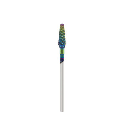 Tungsten carbide bit "rounded cone" blue (rainbow coating), L-13,0 mm., Ø4,5 mm