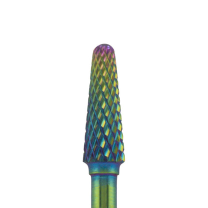 Tungsten carbide bit "rounded cone" blue (rainbow coating), L-13,0 mm., Ø4,5 mm