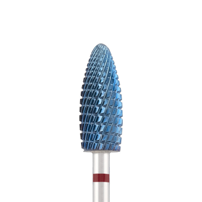 Vista alternativa di Tungsten carbide bit "Reversable corn" red (blue coating), L-15,0 mm., Ø6,0 mm