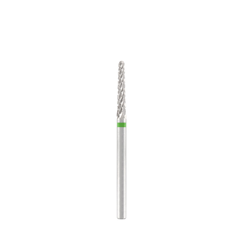 Dettaglio di Tungsten carbide bit "cone" green, L-14,0 mm., Ø2,0 mm