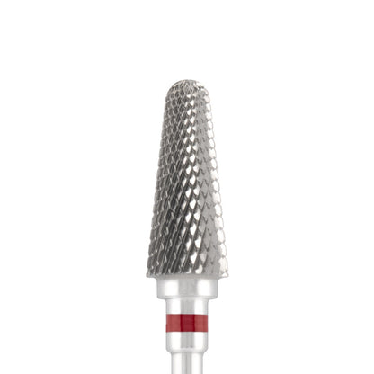Vista alternativa di Tungsten carbide bit "rounded cone" red, L-13,0 mm., Ø6,0 mm