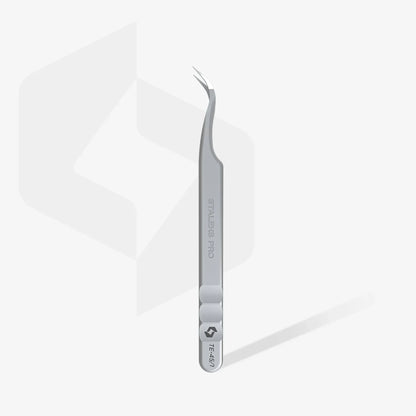 STALEKS Pinzette professionali per ciglia con punte in fibra EXPERT 45 TIPO 1 (curva) - Lady&Oscar