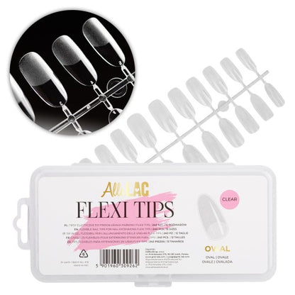 Flexi Tips AlleLac punte ovali per allungamento rapido delle unghie, 240 pezzi