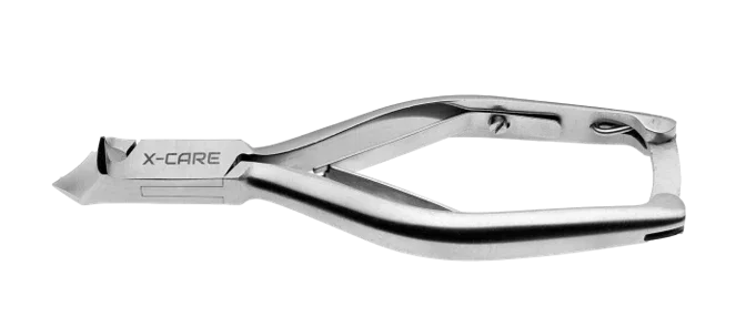 X-CARE INOX + Tronchese piedi luna inox, incassato, doppia molla e chiusura di sicurezza 14 cm