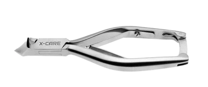 X-CARE INOX + Tronchese piedi luna inox, incassato, doppia molla e chiusura di sicurezza 14 cm