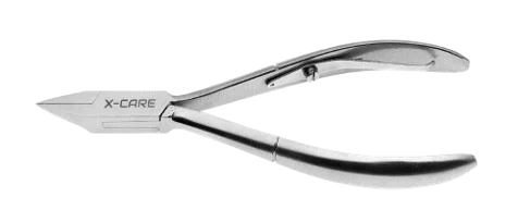 X-CARE INOX + Tronchese unghia incarnita inox, punta lancia, incassato, molla a barra singola 13 cm