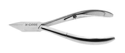 X-CARE INOX + Tronchese unghia incarnita inox, punta lancia, incassato, molla a barra singola 13 cm