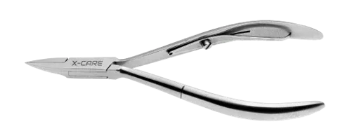 X-CARE INOX + Tronchese unghia incarnita inox, punta tonda, incassato, molla a barra singola 11 cm