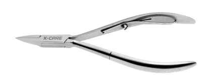 X-CARE INOX + Tronchese unghia incarnita inox, punta tonda, incassato, molla a barra singola 11 cm