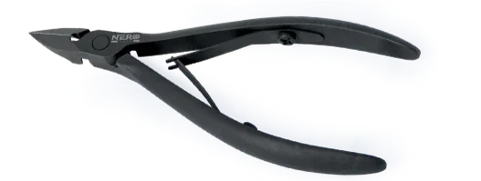 NERO.ZERO Tronchese unghia incarnita inox, rivestimento in PTFE, punta arrotondata, sovrapposto, doppia molla 11 cm lama 15 mm