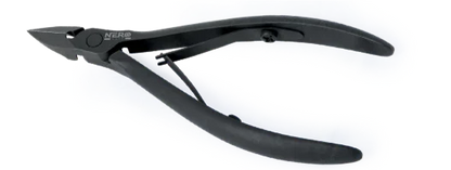 NERO.ZERO Tronchese unghia incarnita inox, rivestimento in PTFE, punta arrotondata, sovrapposto, doppia molla 11 cm lama 15 mm