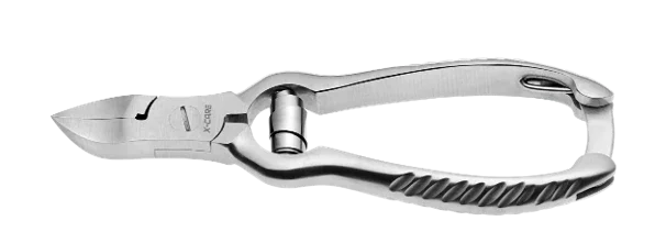 X-CARE INOX + Tronchese unghie piedi inox, concavo, sovrapposto, molla a bovolo e chiusura di sicurezza cm 11