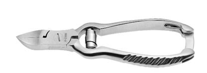 X-CARE INOX + Tronchese unghie piedi inox, concavo, sovrapposto, molla a bovolo e chiusura di sicurezza cm 11