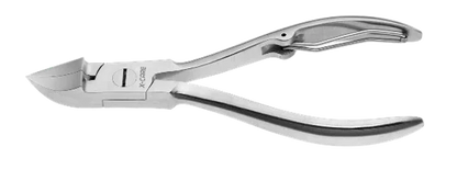 X-CARE INOX + Tronchese unghie piedi rialzato inox, concavo, sovrapposto, molla a filo singola cm 13