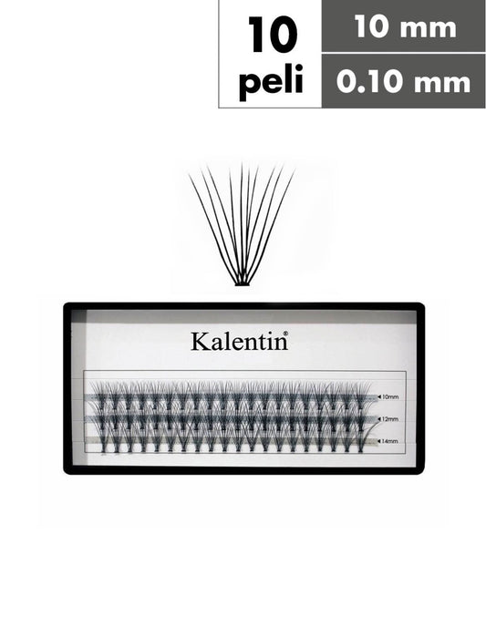 Kalentin Ciglia a Ciuffetti, nodo piatto, 10 peli C10mm