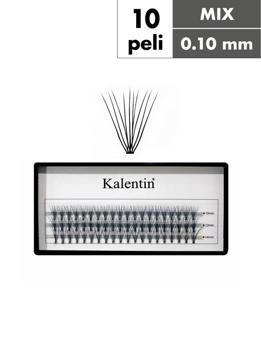 Kalentin Ciglia a Ciuffetti, nodo piatto, 10 peli Cmixed