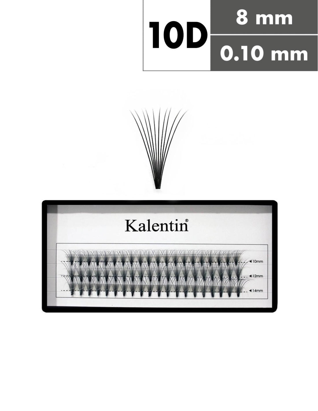 Kalentin Ciglia a Ciuffetti, senza nodo , 10 peli C8mm