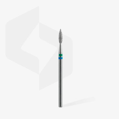 STALEKS Diamond nail drill bit DUO flame blue-green EXPERT head diameter 2,1 mm / working part 8 mm - Lady&Oscar
