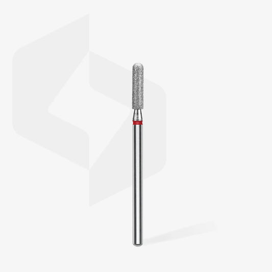 STALEKS Diamond nail drill bit rounded cylinder red EXPERT head diameter 2,5 mm / working part 10 mm - Lady&Oscar