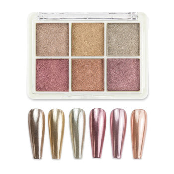 Polvere per unghie effetto specchio, kit a 6 colori, Molly Nails n. 3
