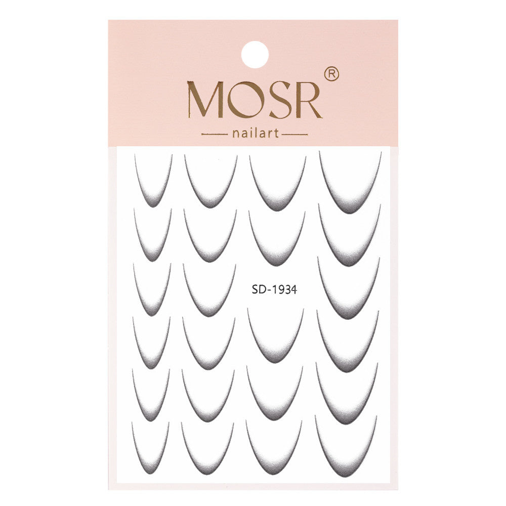 Adesivi per french manicure neri GNB SD-1934, 4 misure, 23 pezzi