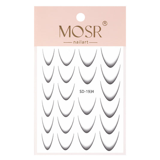 Adesivi per french manicure neri GNB SD-1934, 4 misure, 23 pezzi