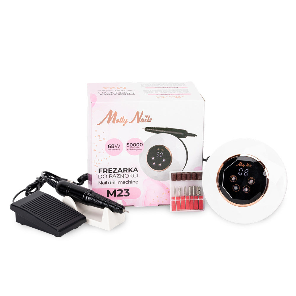 Fresa per unghie Molly Nails M23 68W 50.000 giri, bianca